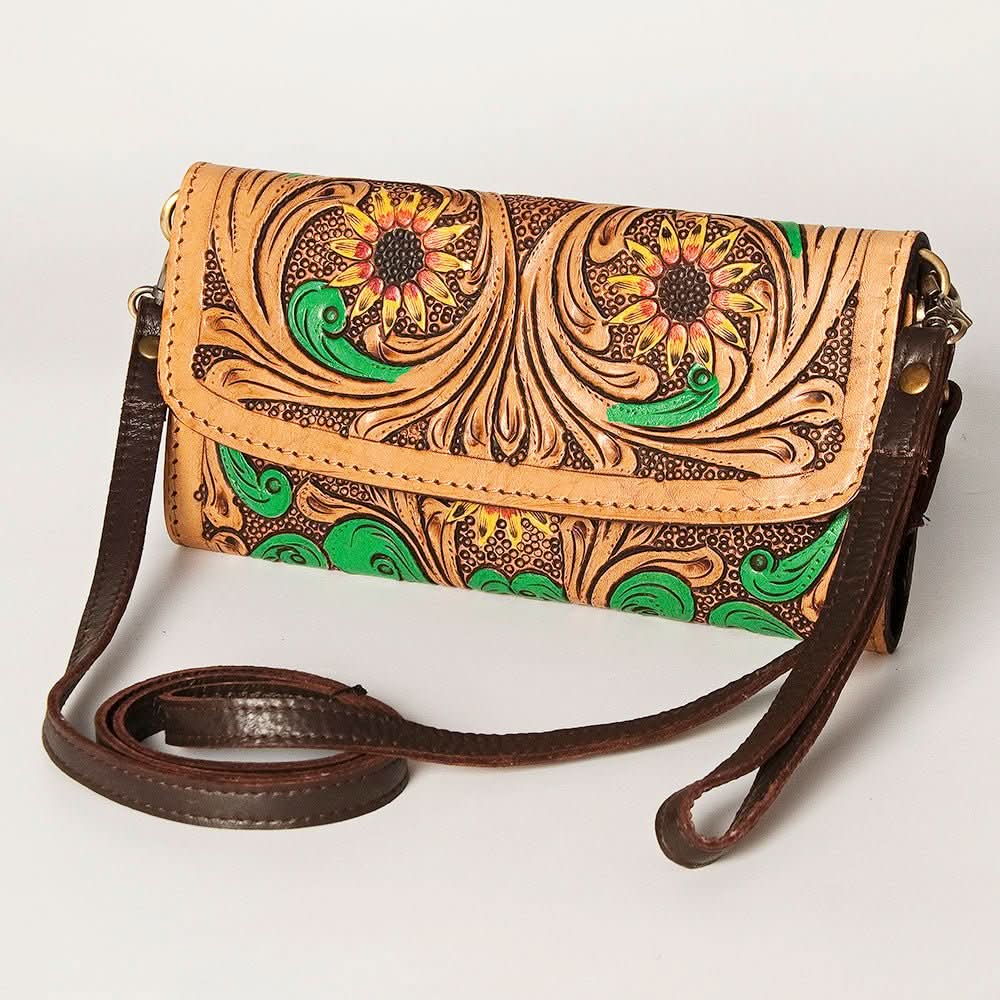 American Darling Wallet Hand Tooled Genuine Leather women bag western handbag purse