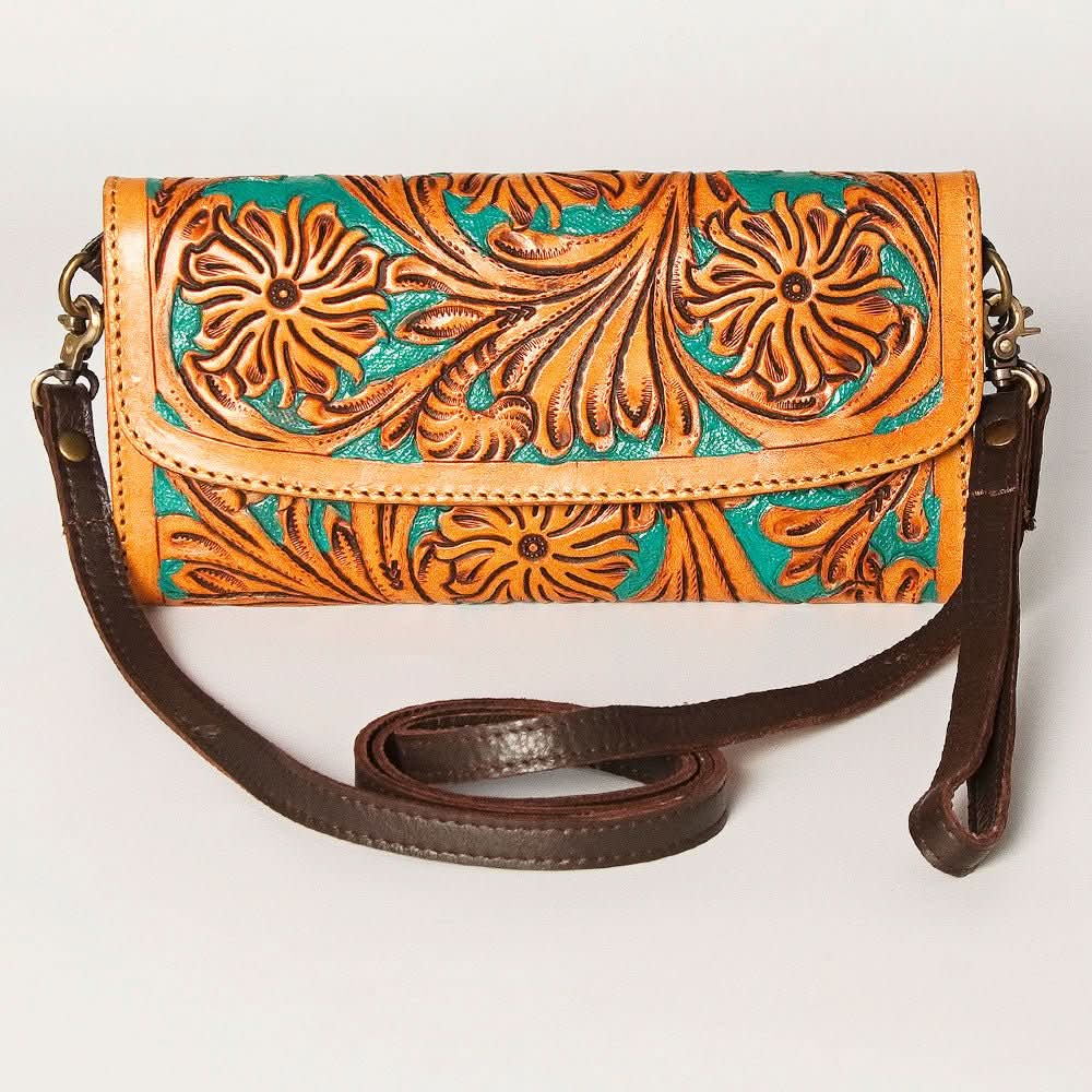 American Darling Wallet Hand Tooled Genuine Leather women bag western handbag purse