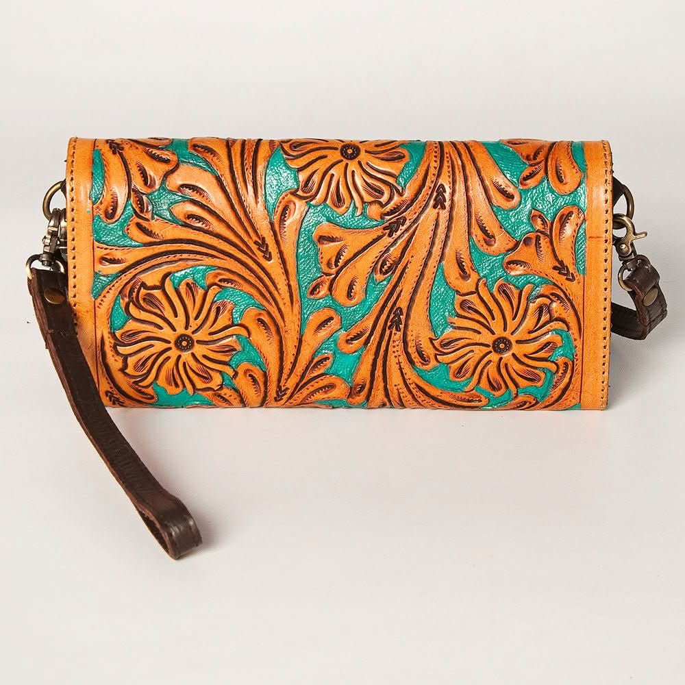 American Darling Wallet Hand Tooled Genuine Leather women bag western handbag purse