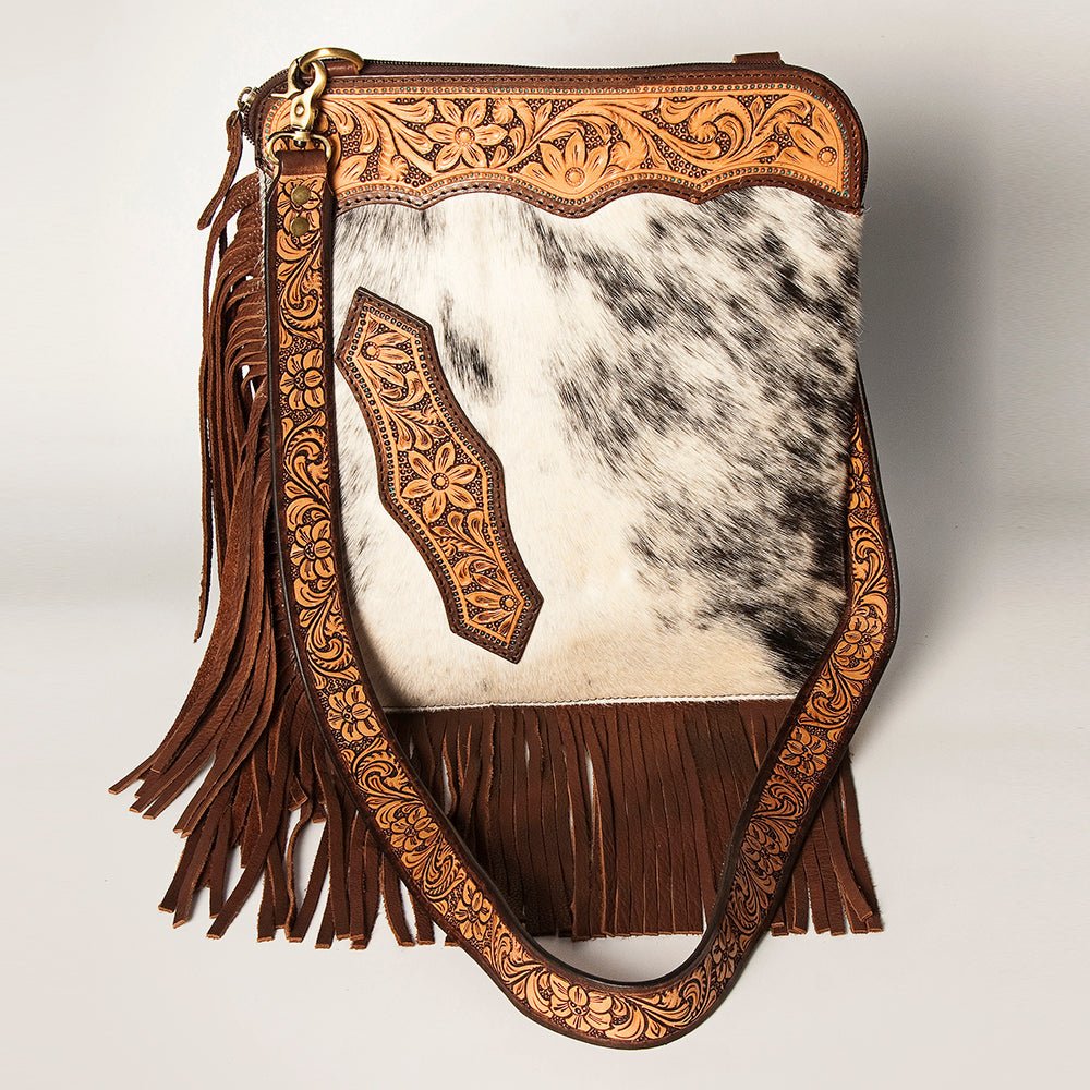 American Darling Chaps Bag Hand Tooled Hair On Genuine Leather women bag western handbag purse