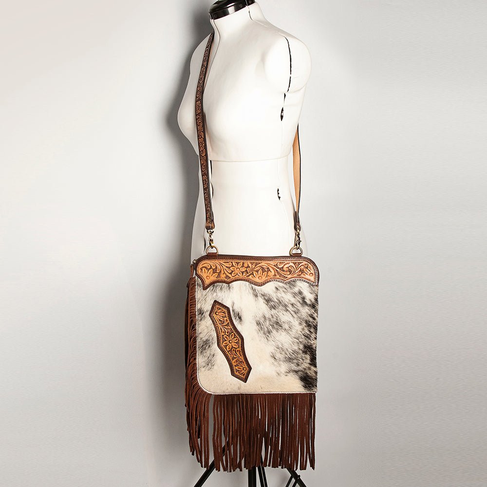 American Darling Chaps Bag Hand Tooled Hair On Genuine Leather women bag western handbag purse