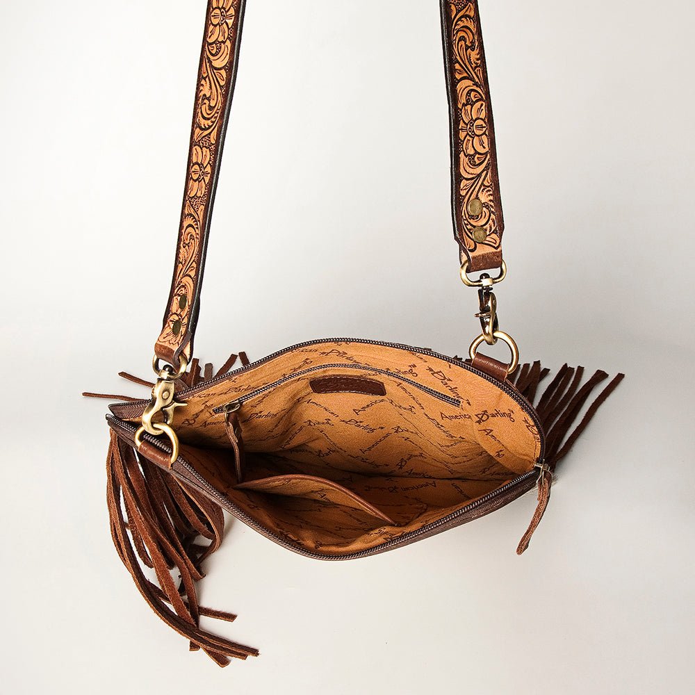 American Darling Chaps Bag Hand Tooled Hair On Genuine Leather women bag western handbag purse