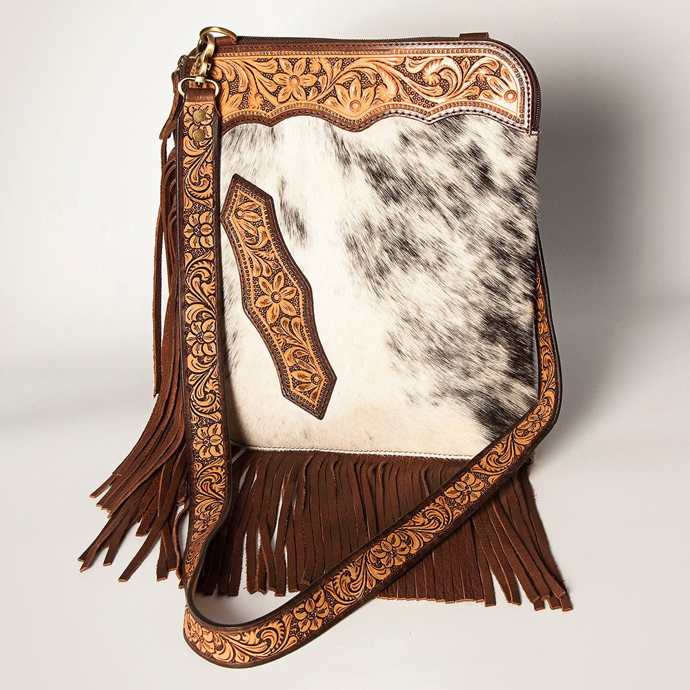 American Darling Chaps Bag Hand Tooled Hair On Genuine Leather women bag western handbag purse