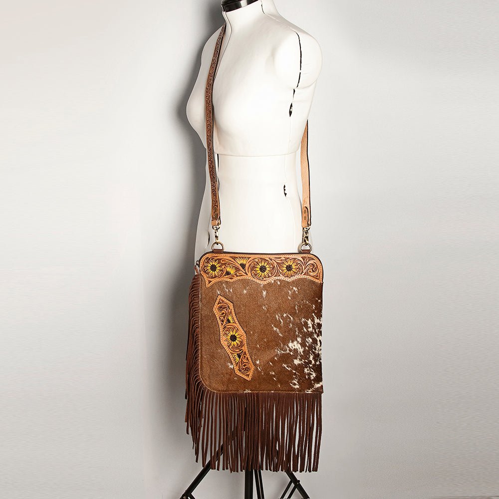 American Darling Chaps Bag Hand Tooled Hair On Genuine Leather women bag western handbag purse