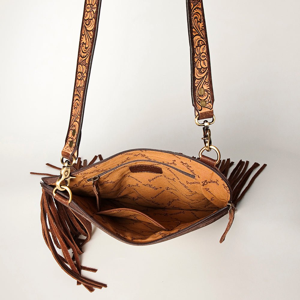 American Darling Chaps Bag Hand Tooled Hair On Genuine Leather women bag western handbag purse
