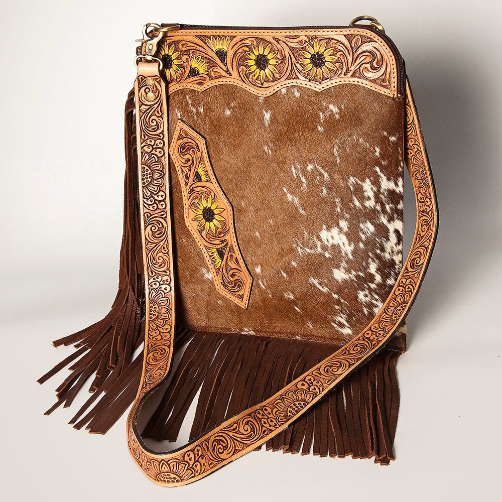 American Darling Chaps Bag Hand Tooled Hair On Genuine Leather women bag western handbag purse
