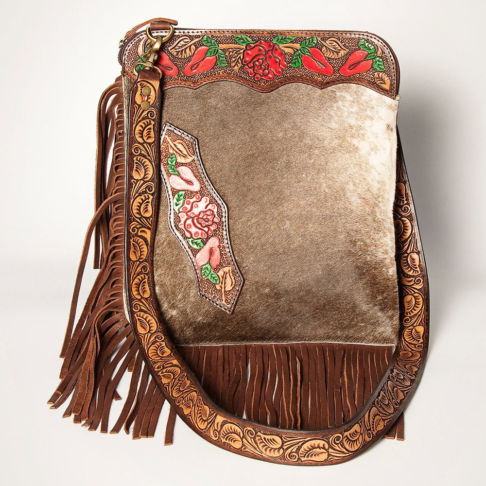 American Darling Chaps Bag Hand Tooled Hair On Genuine Leather women bag western handbag purse