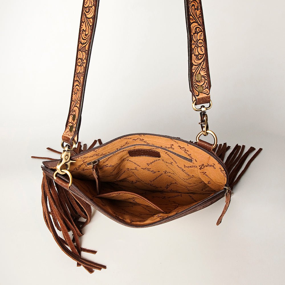 American Darling Chaps Bag Hand Tooled Hair On Genuine Leather women bag western handbag purse