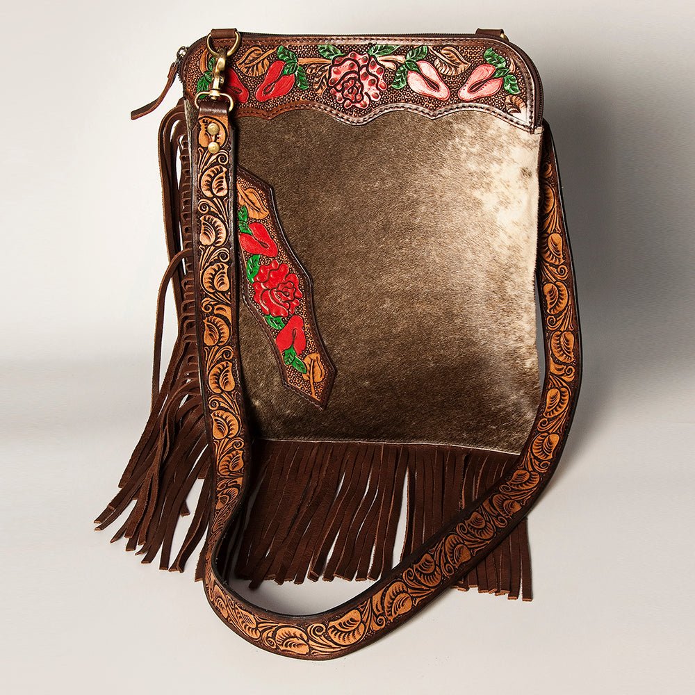 American Darling Chaps Bag Hand Tooled Hair On Genuine Leather women bag western handbag purse