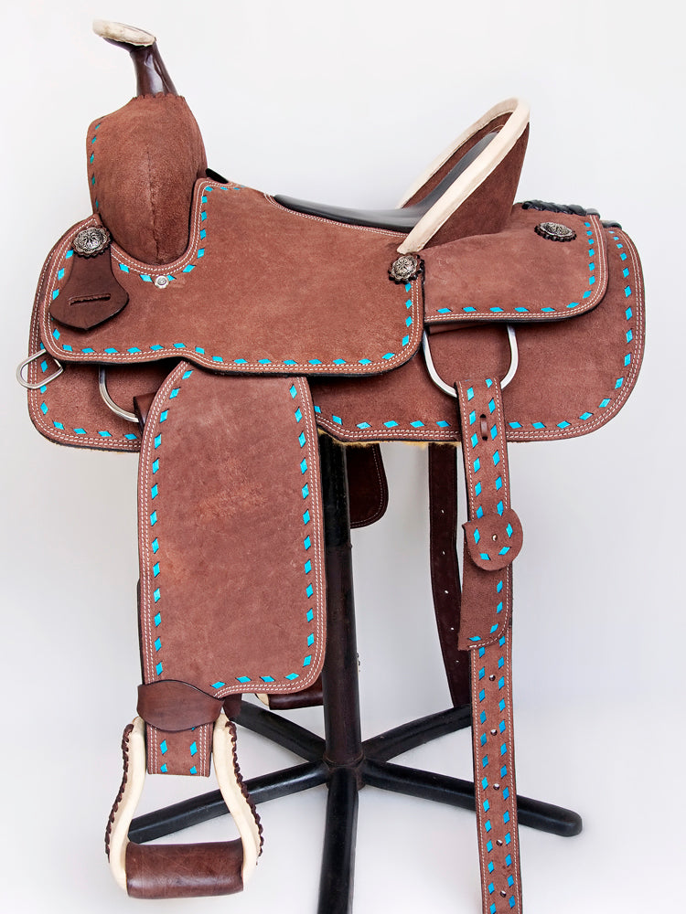 Comfytack Western Horse Saddle Genuine Leather Trail Roping Ranch Tack Set