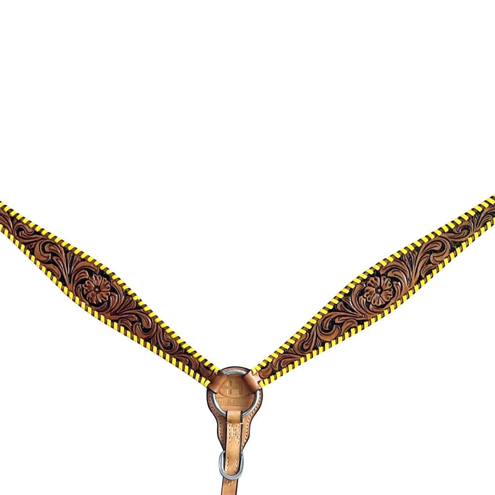 Bar H Equine American Leather Horse Saddle Tack One Ear Headstall | Breast Collar | Browband Headstall | Wither Strap | Tack Set BER257