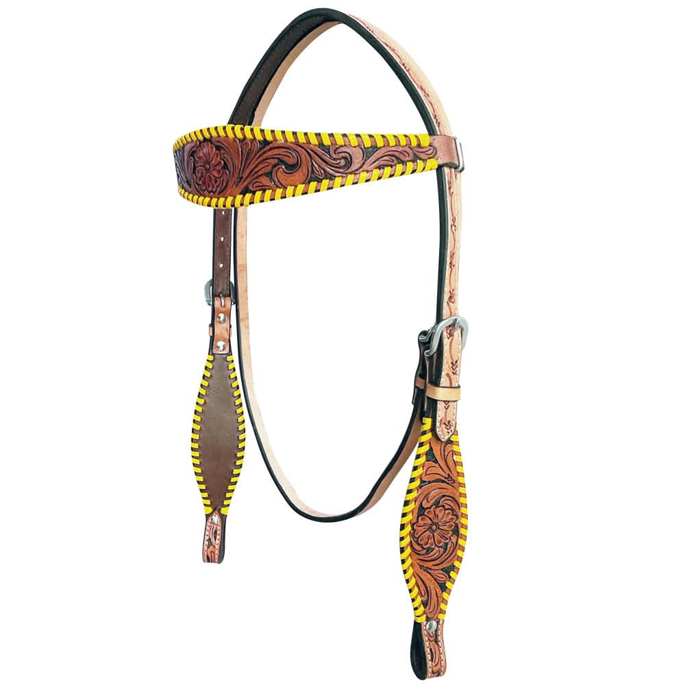 Bar H Equine American Leather Horse Saddle Tack One Ear Headstall | Breast Collar | Browband Headstall | Wither Strap | Tack Set BER257