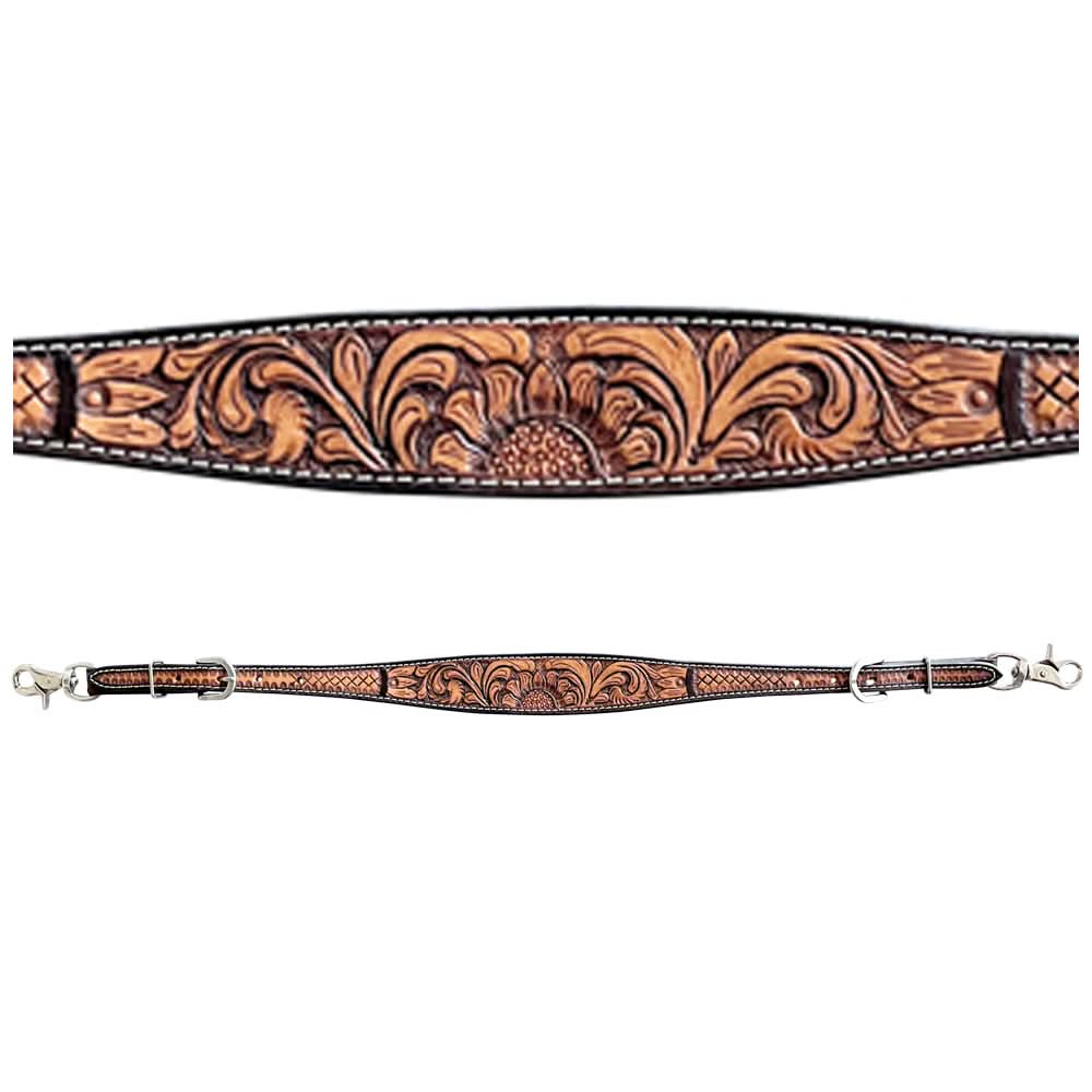 Bar H Equine Genuine Western American Leather Horse Premium Headstall & Breast Collar Set