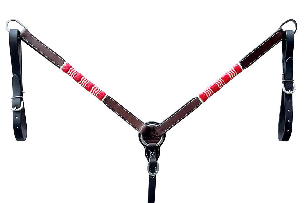 Bar H Equine American Leather Horse Saddle Tack One Ear Headstall | Breast Collar | Browband Headstall | Wither Strap | Tack Set BER282