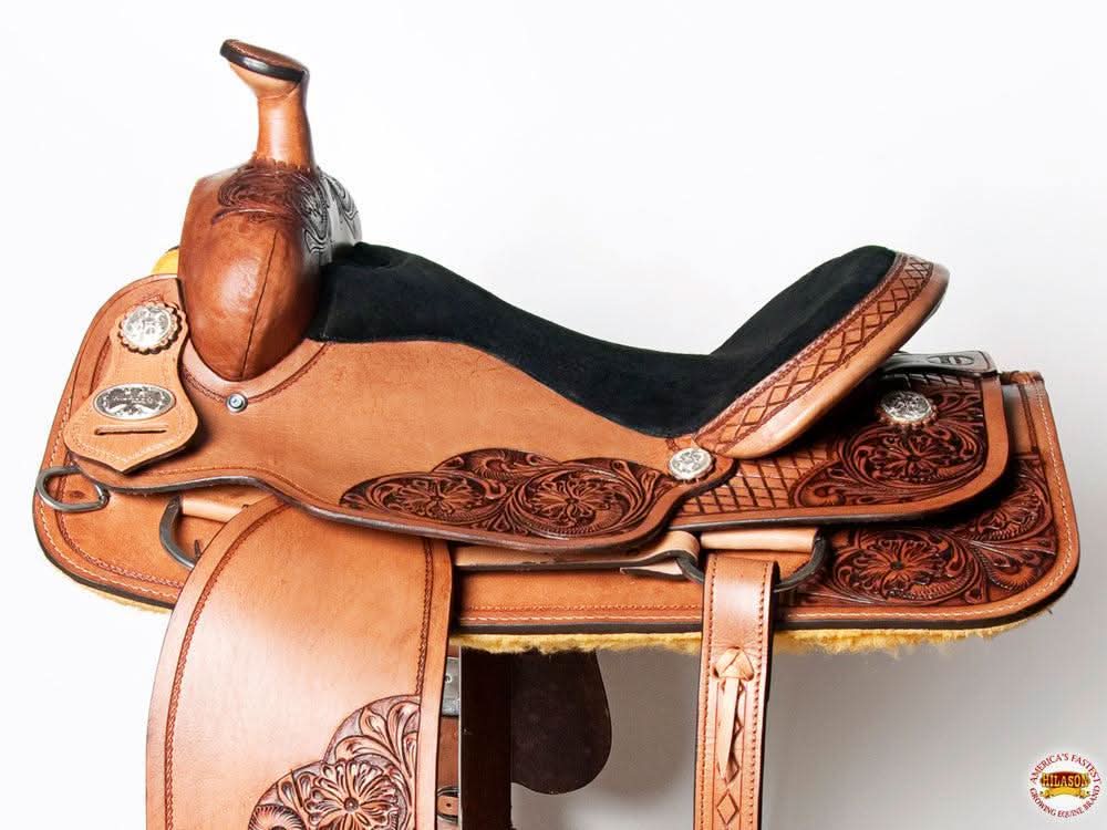 Western Horse Saddle American Leather Ranch Roping Cowboy Hilason