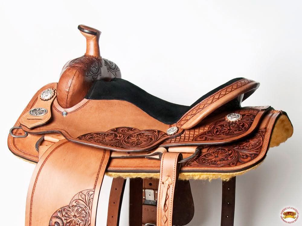 Western Horse Saddle American Leather Ranch Roping Cowboy Hilason