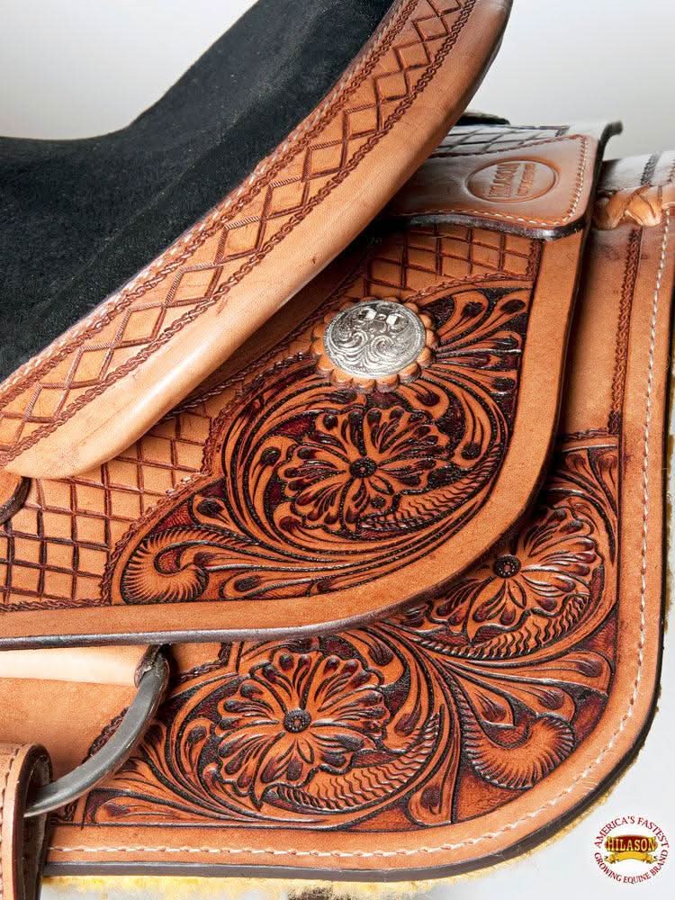 Western Horse Saddle American Leather Ranch Roping Cowboy Hilason