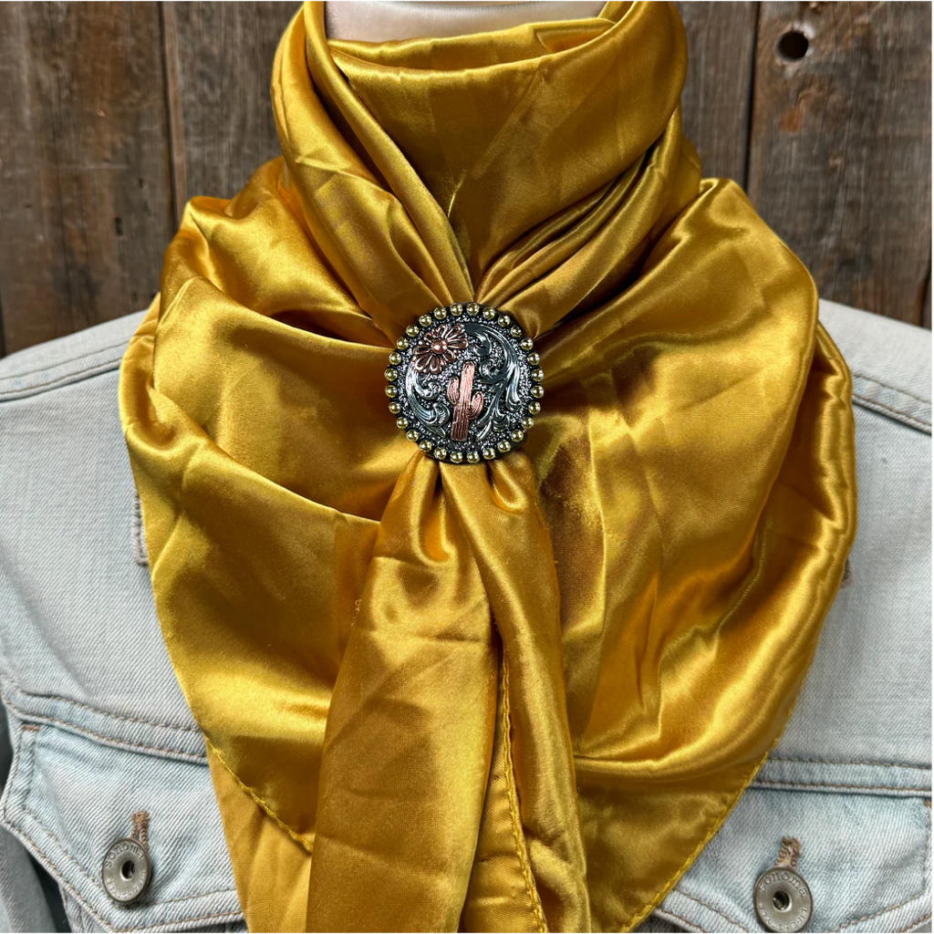 35X35" Solid Mustard Yellow Wild Rag / Scarf WRS19 - Western Concho Wild Rag Slides - Assorted