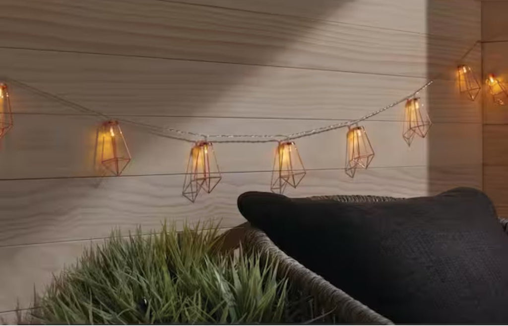 12Ft SmartYard Battery Operated Metal Indoor Integrated LED String Lights 10-Light