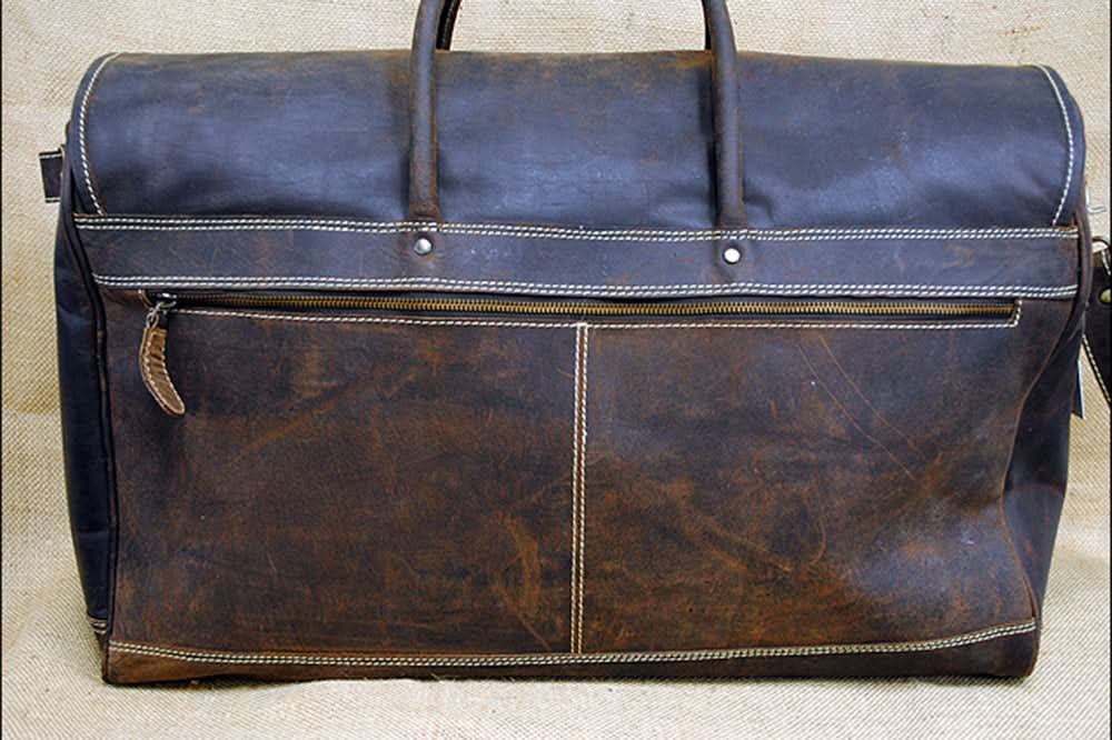 28”W x 14.5”H 12”D Leather Duffle Bag Large 28 Inches