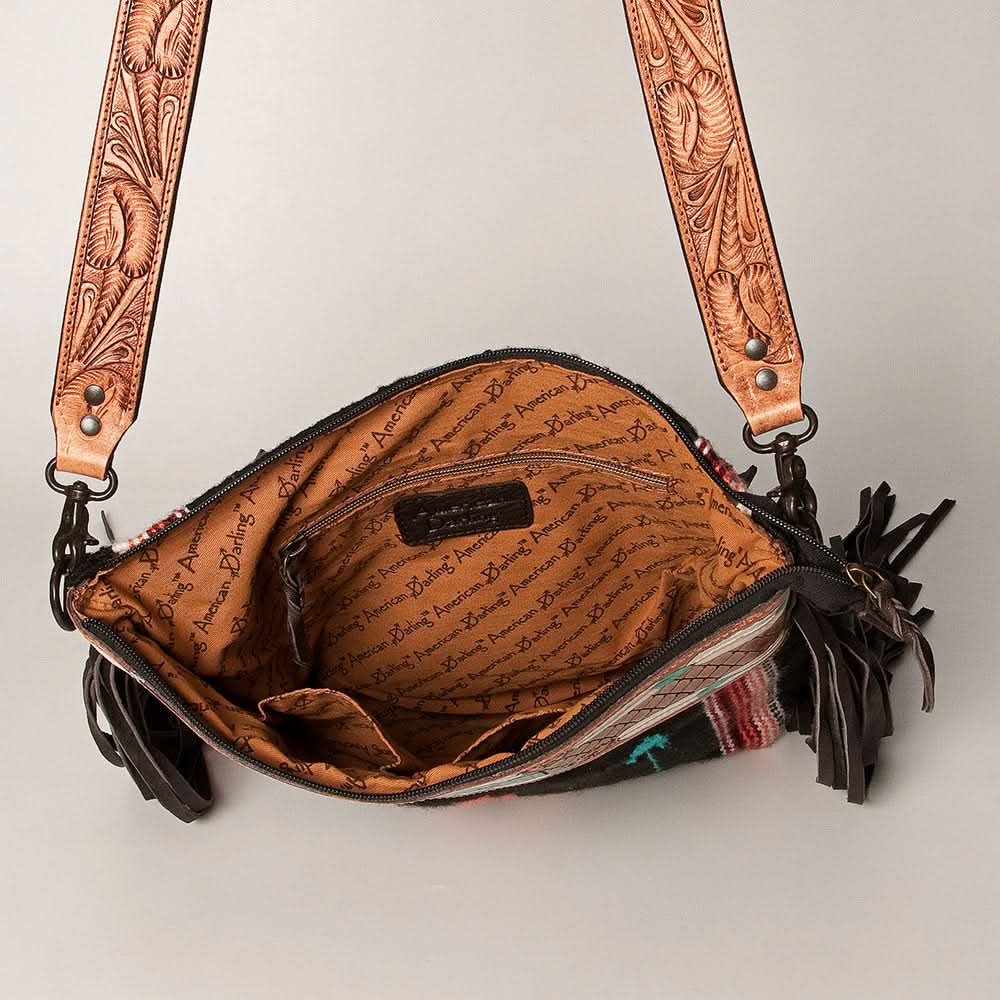 American Darling Signature Crossbody Hand Tooled Saddle Blanket Genuine Leather Women Bag Western Handbag Purse