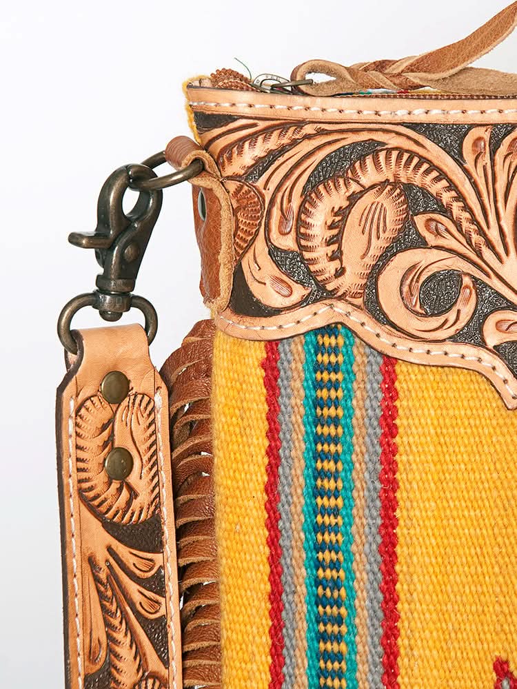 American Darling Cross Body Hand Tooled Saddle Blanket Genuine Leather Women Bag Western Handbag Purse