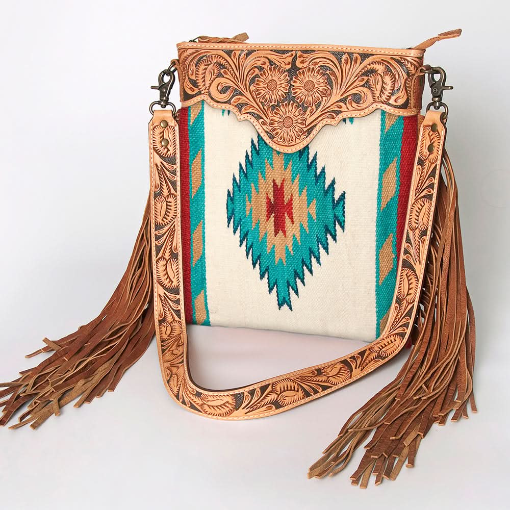 American Darling Cross Body Hand Tooled Saddle Blanket Genuine Leather Women Bag Western Handbag Purse