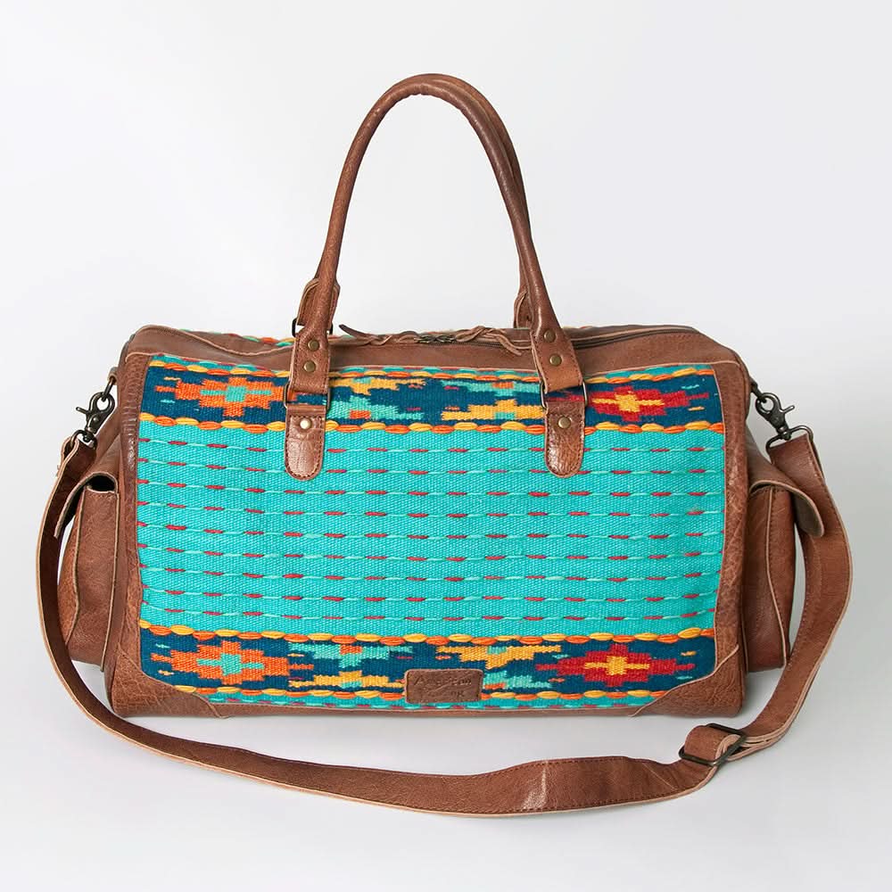 American Darling Duffel Saddle Blanket Genuine Leather Women Bag Western Handbag Purse