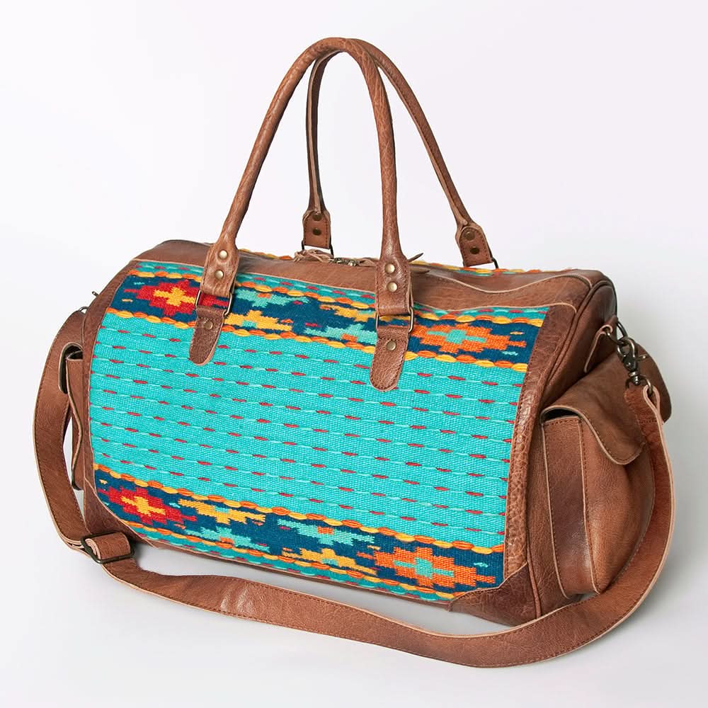 American Darling Duffel Saddle Blanket Genuine Leather Women Bag Western Handbag Purse