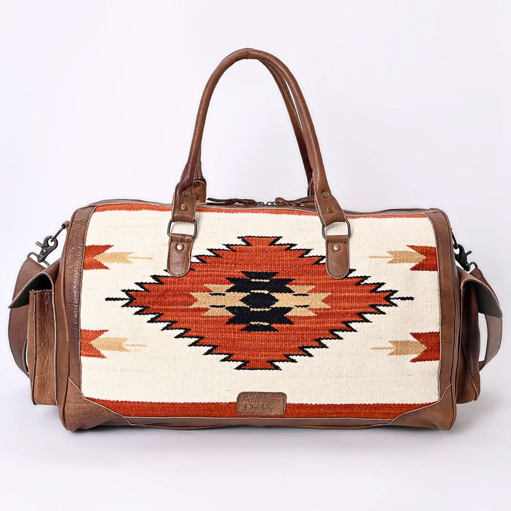 American Darling Duffel Saddle Blanket Genuine Leather Women Bag Western Handbag Purse