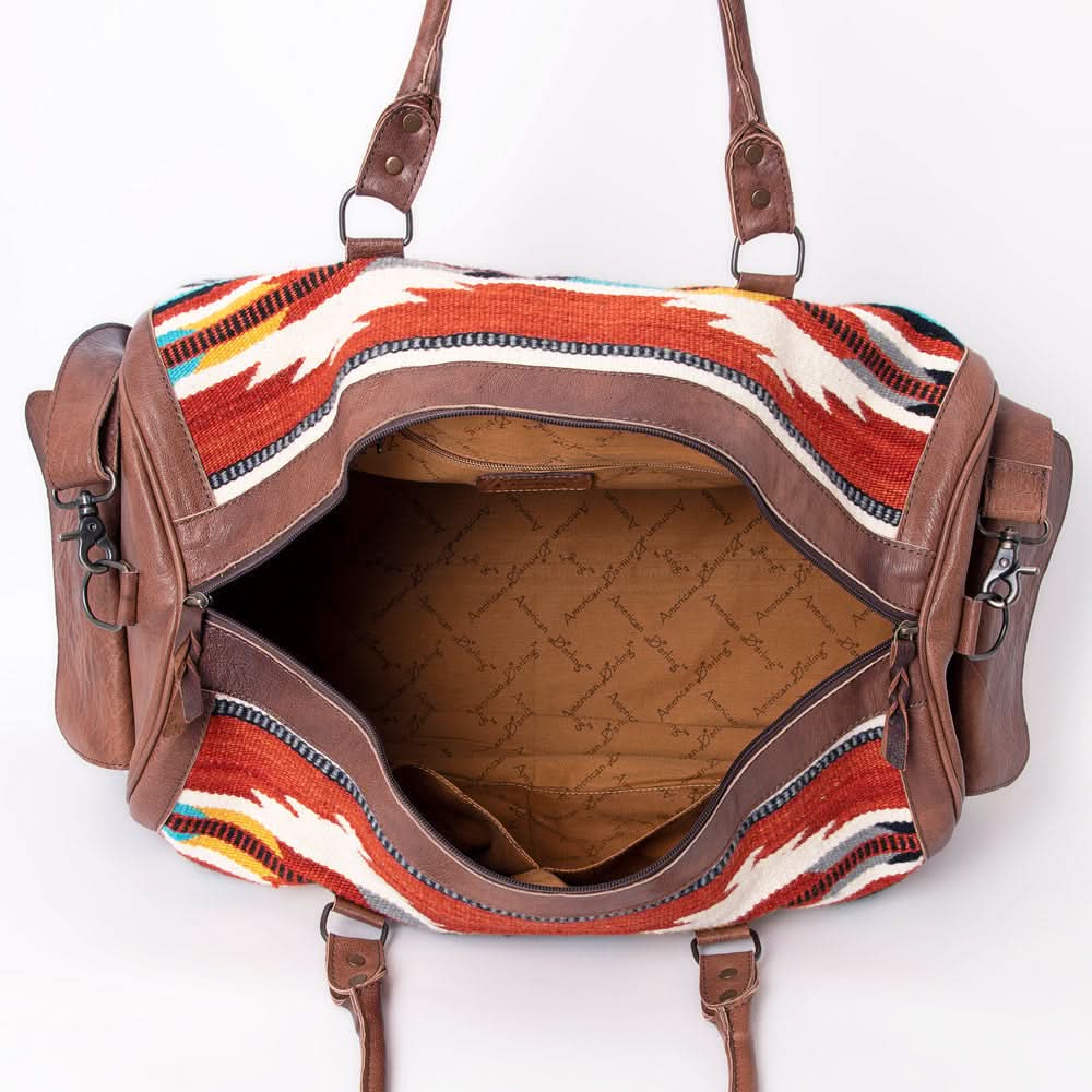 American Darling Duffel Saddle Blanket Genuine Leather Women Bag Western Handbag Purse