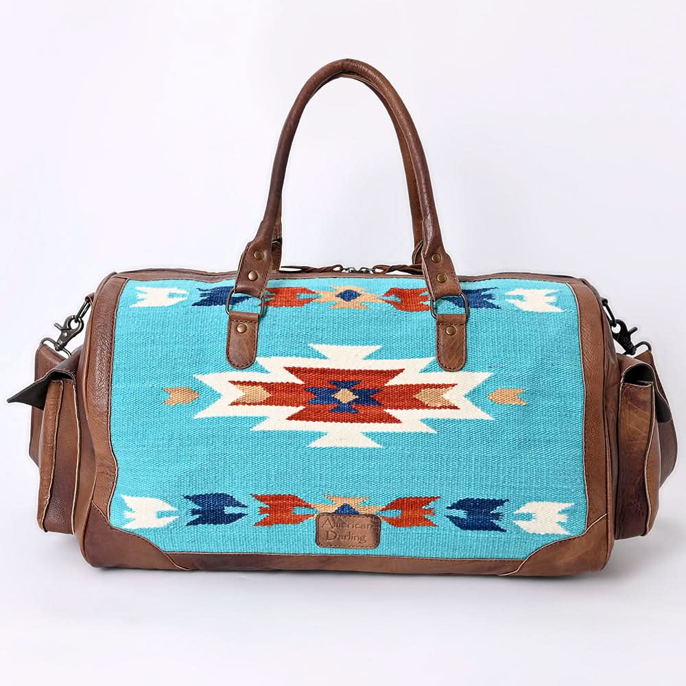 American Darling Duffel Saddle Blanket Genuine Leather Women Bag Western Handbag Purse