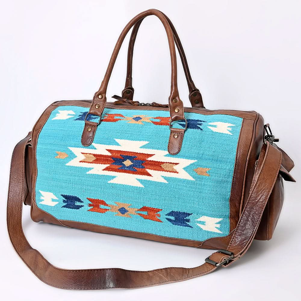 American Darling Duffel Saddle Blanket Genuine Leather Women Bag Western Handbag Purse