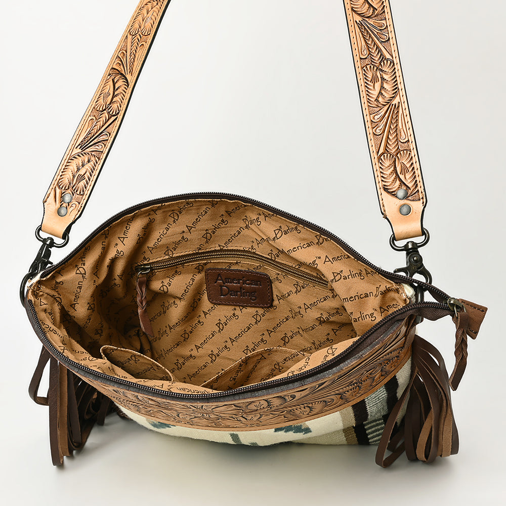 American Darling ADBGZ579A Signature Crossbody Hand Tooled Saddle Blanket Genuine Leather women bag western handbag purse