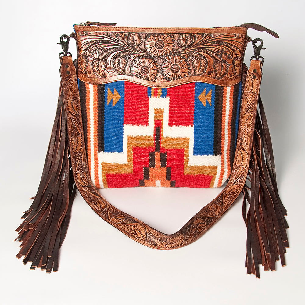 American Darling ADBGZ554A Signature Crossbody Hand Tooled Saddle Blanket Genuine Leather women bag western handbag purse