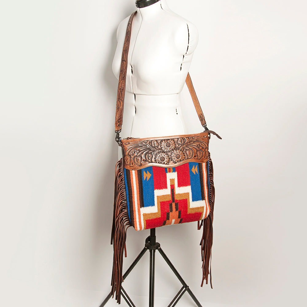 American Darling ADBGZ554A Signature Crossbody Hand Tooled Saddle Blanket Genuine Leather women bag western handbag purse