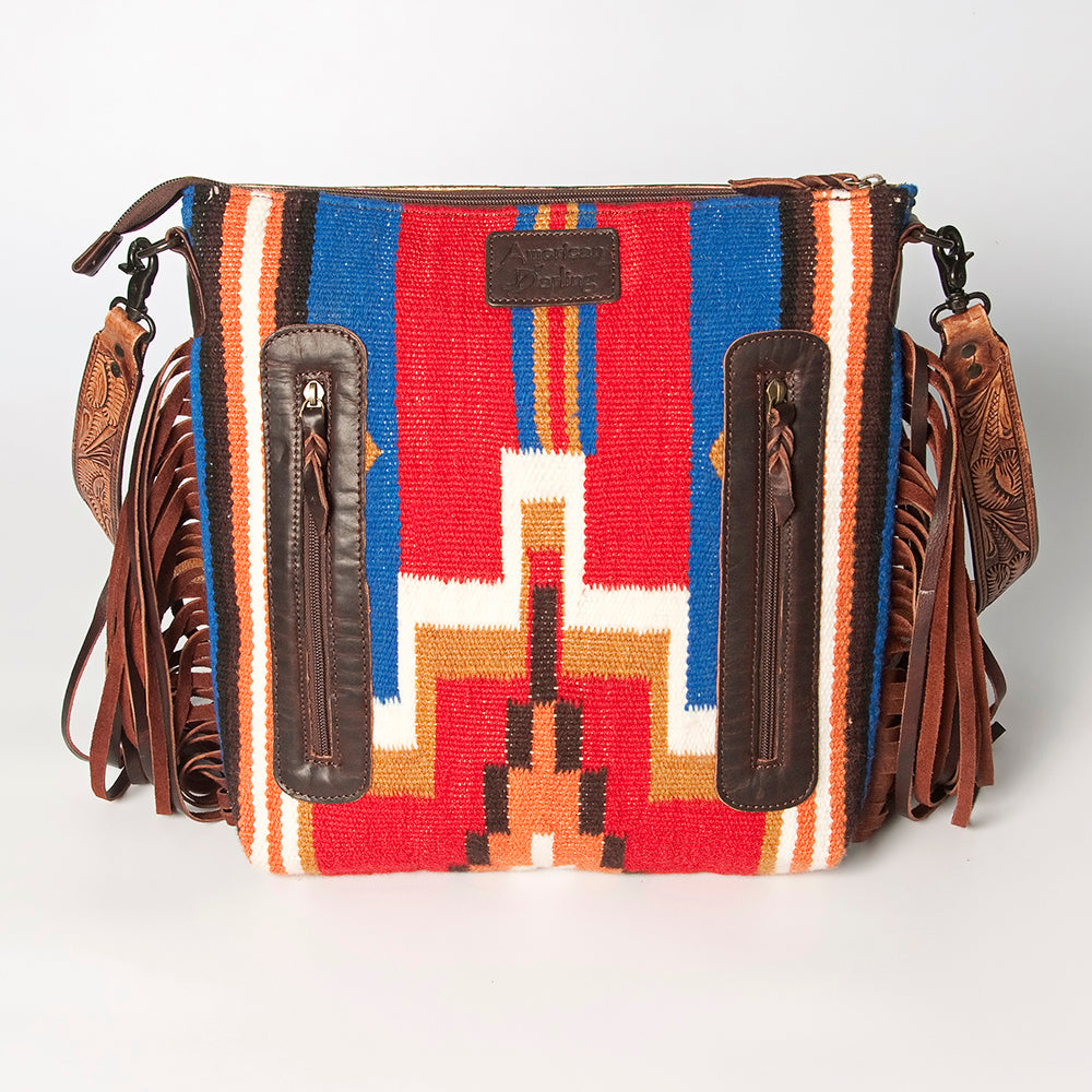 American Darling ADBGZ554A Signature Crossbody Hand Tooled Saddle Blanket Genuine Leather women bag western handbag purse