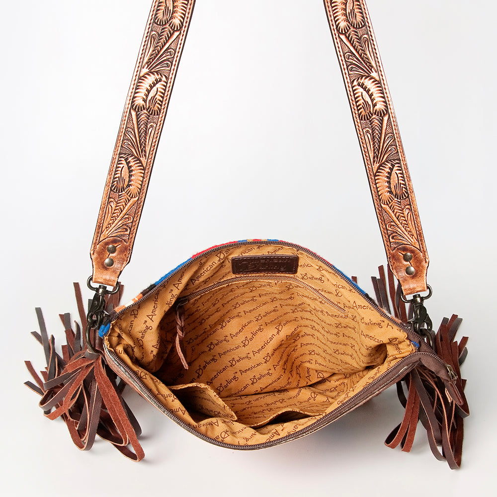 American Darling ADBGZ554A Signature Crossbody Hand Tooled Saddle Blanket Genuine Leather women bag western handbag purse
