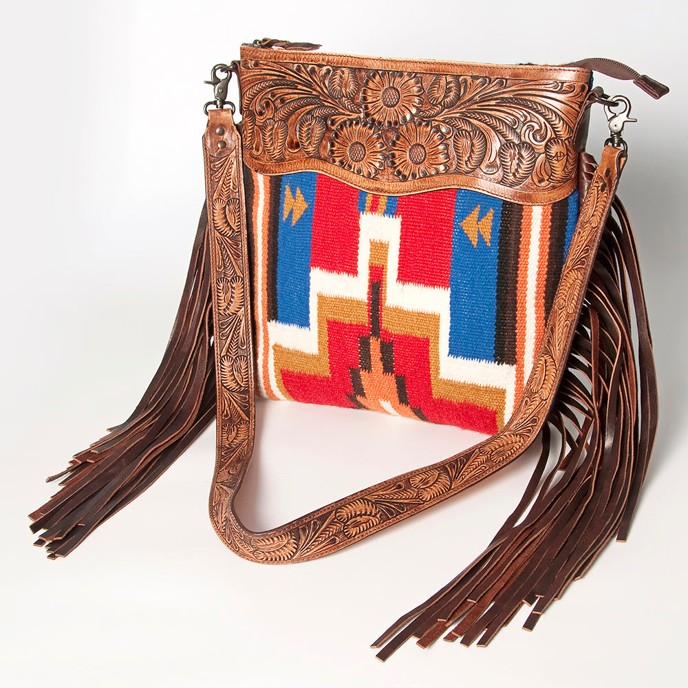 American Darling ADBGZ554A Signature Crossbody Hand Tooled Saddle Blanket Genuine Leather women bag western handbag purse