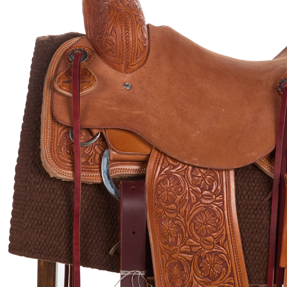1314-24 San Juan Solid Chocolate Brown 36x34 New Zealand Wool Saddle Blanket