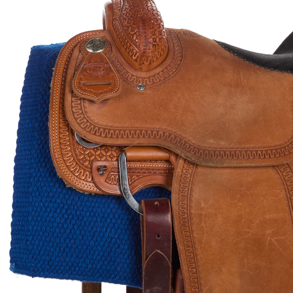 1314-31 San Juan Solid Royal Blue 36x34 New Zealand Wool Saddle Blanket
