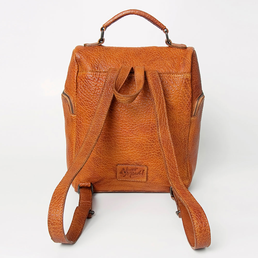 Never Mind Nmbgz125B Backpack Vintage Handmade Genuine Cowhide Leather Women Bag Western Handbag Purse