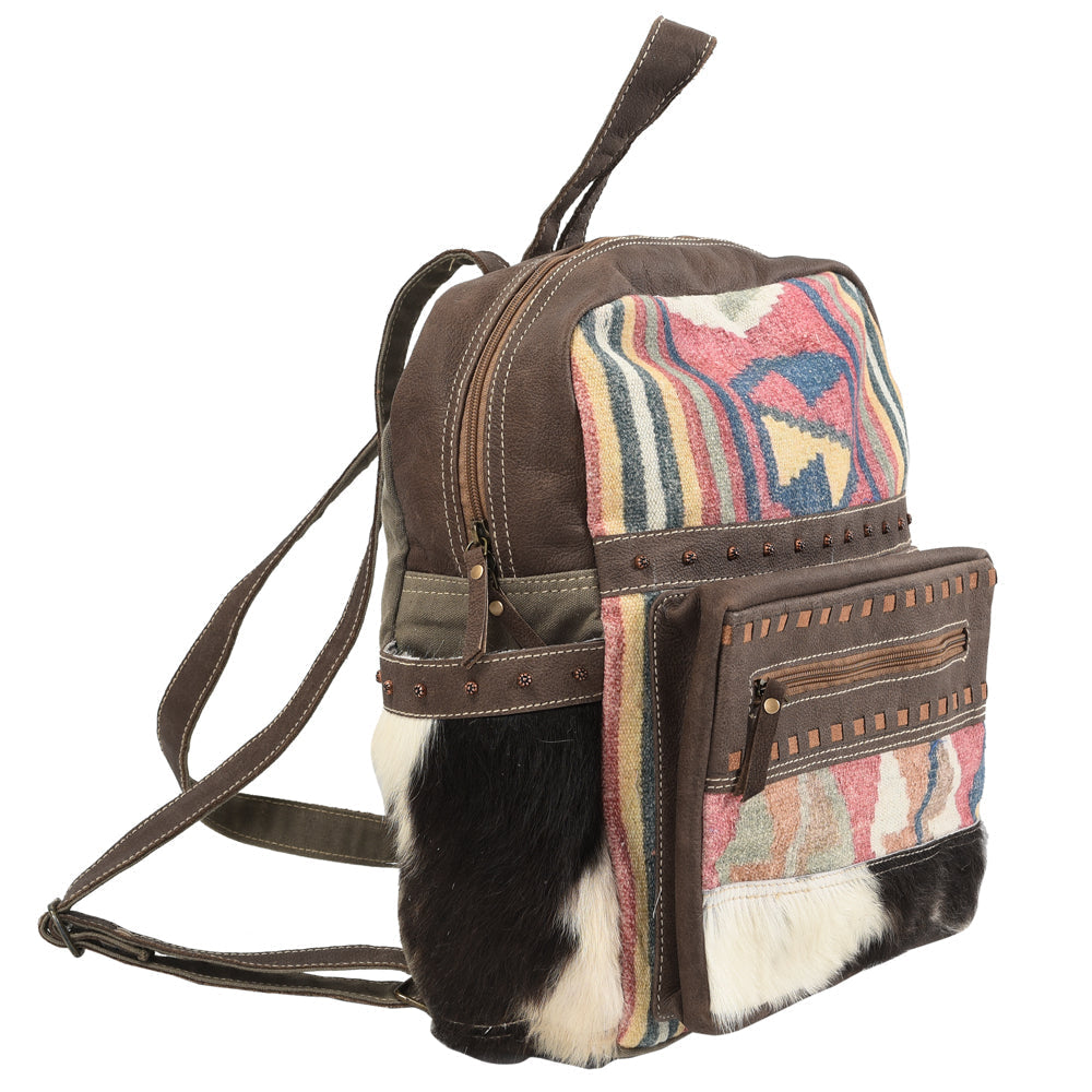 OHLAY KB105 Backpack Upcycled Canvas Hair-On Genuine Leather women bag western handbag purse
