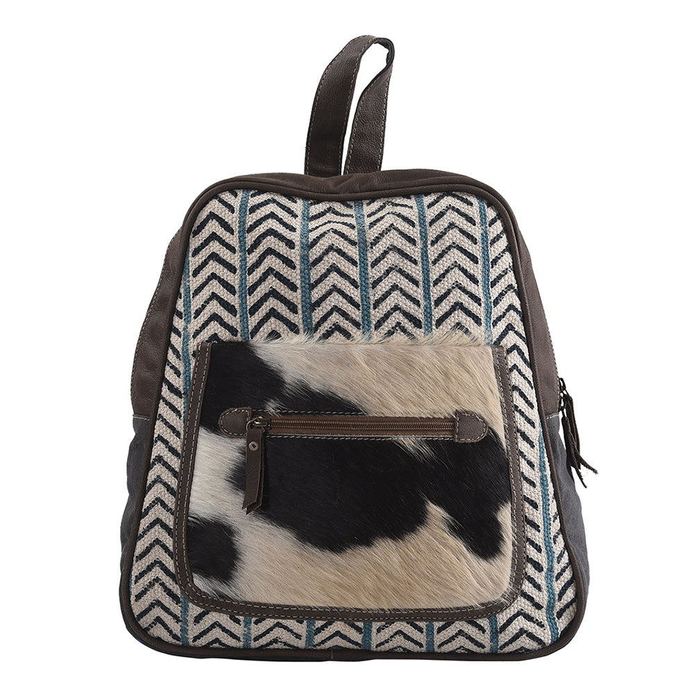 OHLAY KB143 Backpack Upcycled Canvas Hair-On Genuine Leather women bag western handbag purse