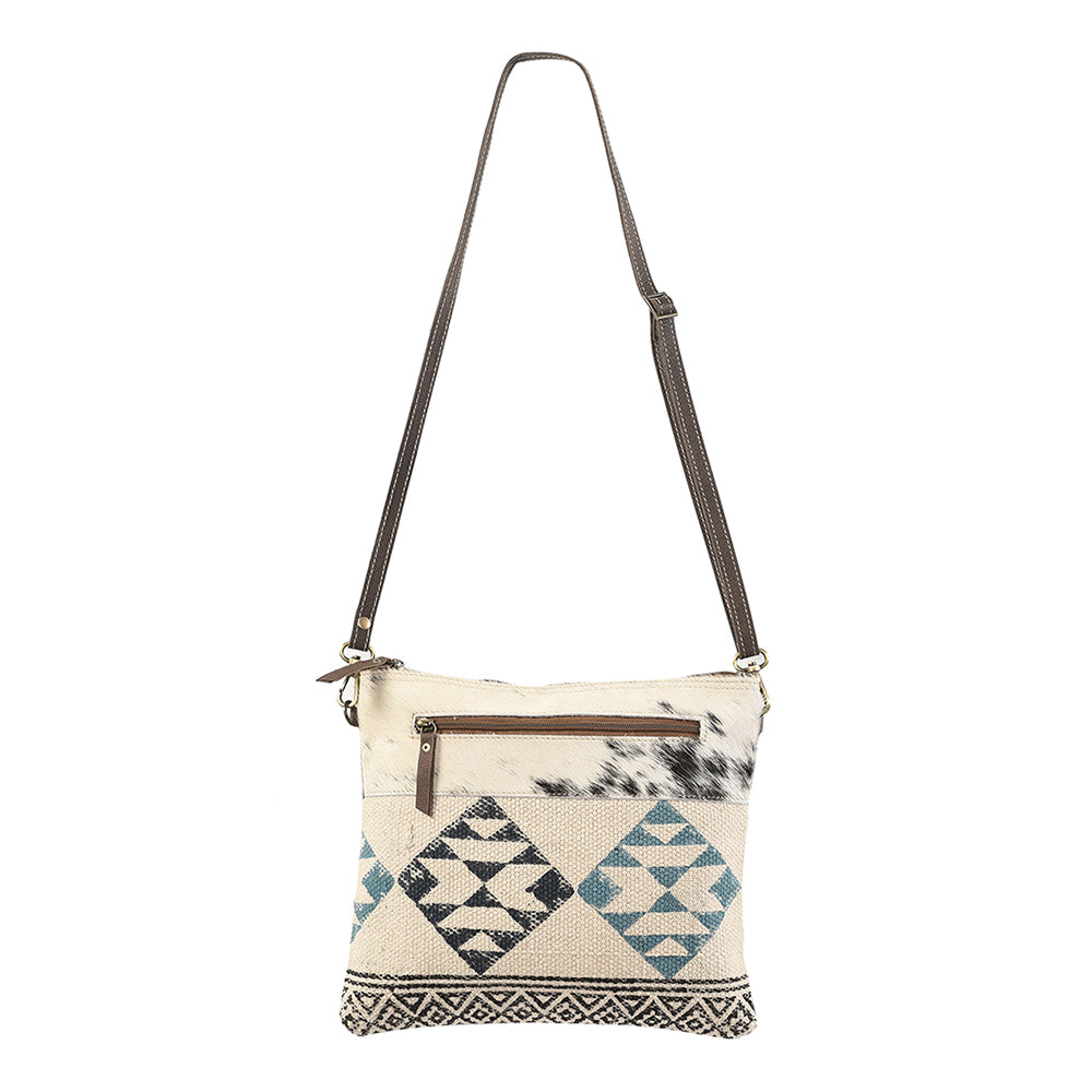 OHLAY KB154 Cross Body Upcycled Wool Upcycled Canvas Hair-On Genuine Leather women bag western handbag purse