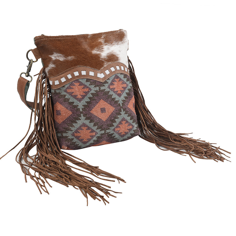 OHLAY KB259 Cross Body Upcycled Wool Upcycled Canvas Hair-On Genuine Leather women bag western handbag purse