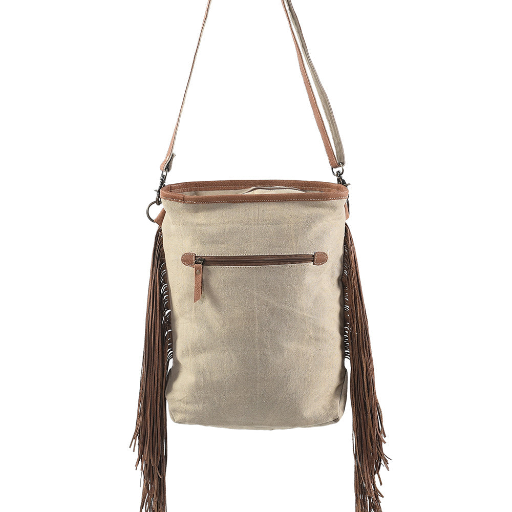 OHLAY MESSENGER Upcycled Wool Upcycled Canvas Hair-on Genuine Leather women bag western handbag purse