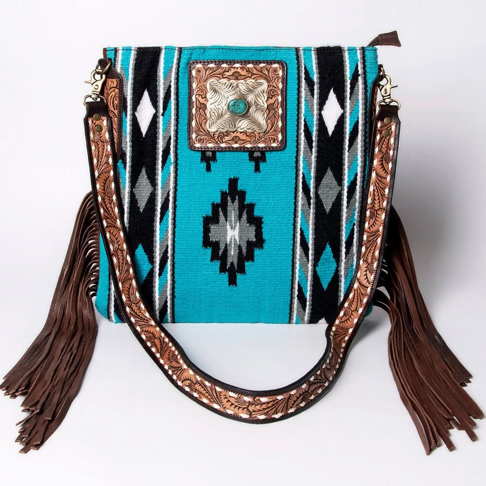 American Darling Messenger Saddle Blanket Genuine Leather Women Bag Western Handbag Purse