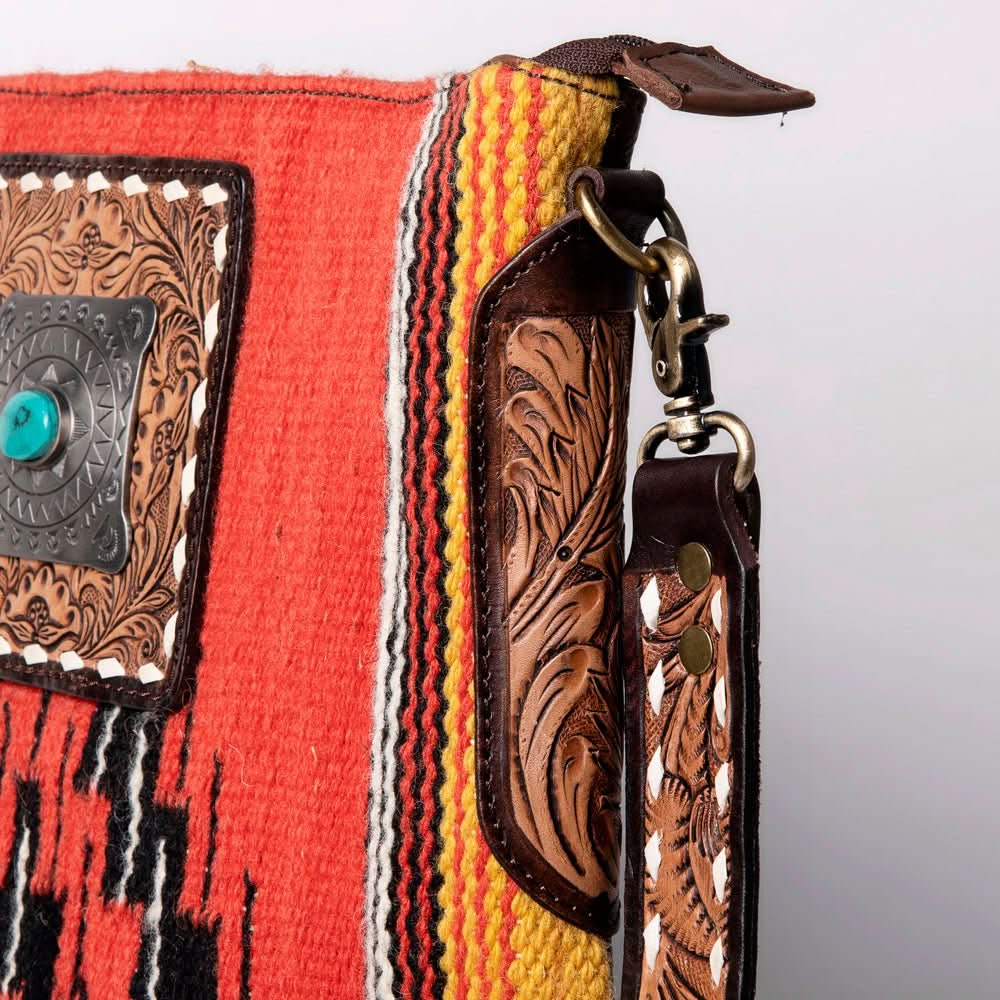 American Darling Messenger Saddle Blanket Genuine Leather Women Bag Western Handbag Purse