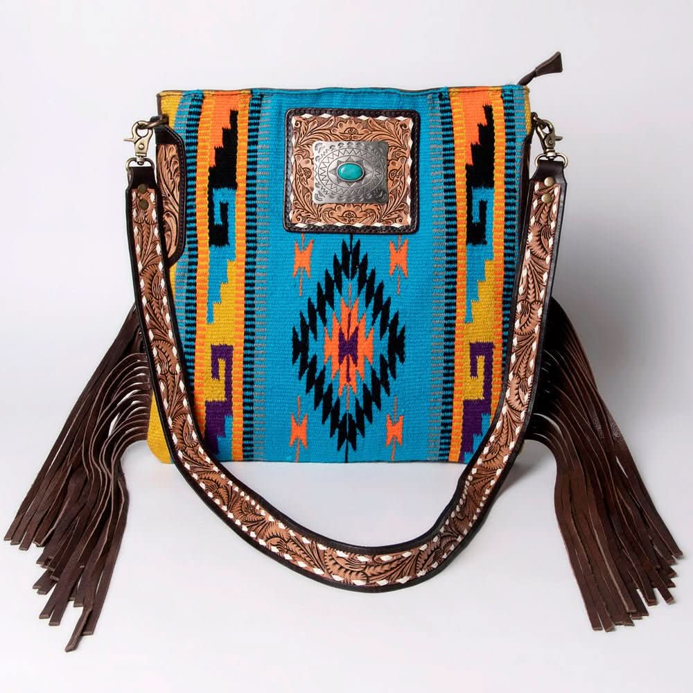 American Darling Messenger Saddle Blanket Genuine Leather Women Bag Western Handbag Purse